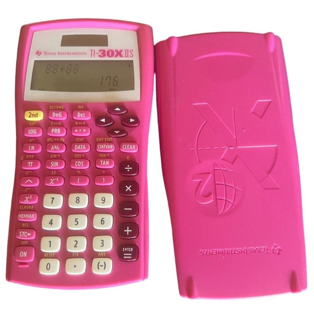 Texas Instruments TI-30X IIS Calculator Scientific Hot Pink With Cover WORKS